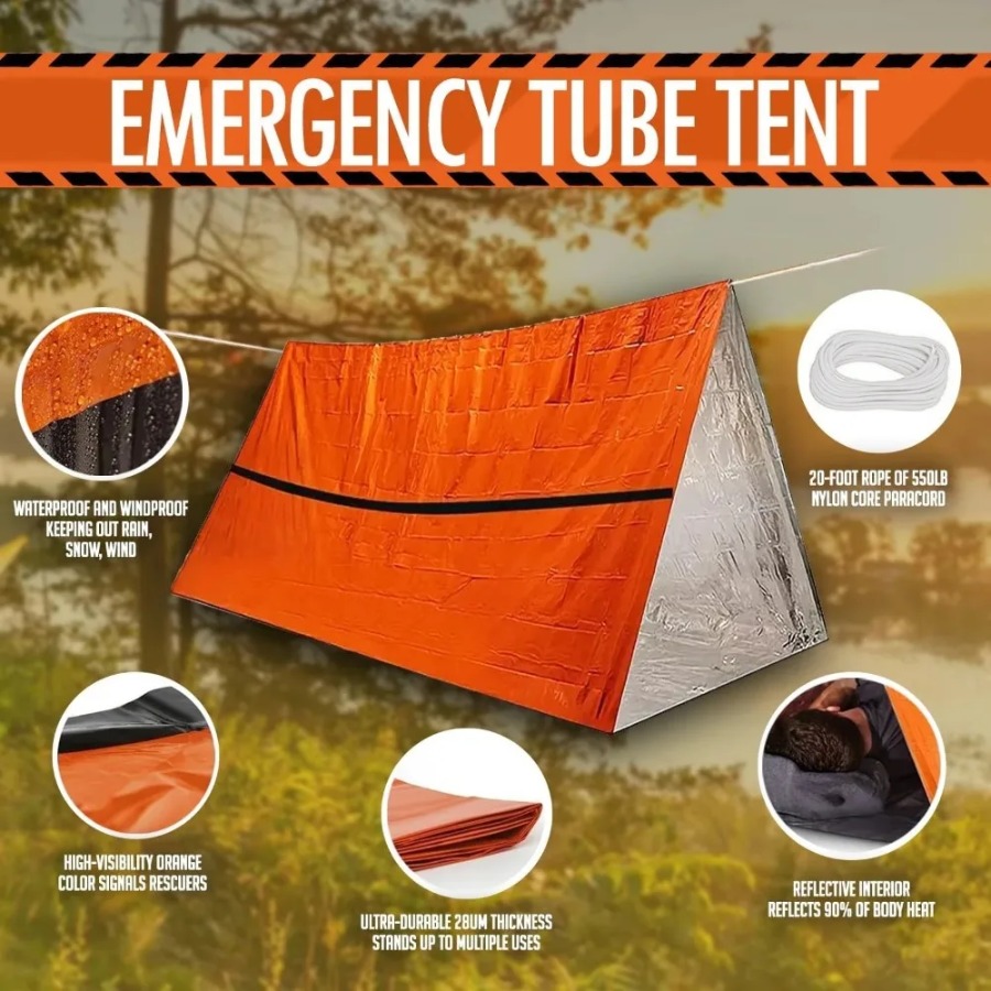 Emergency Mylar Tent - 1PC Anti-rain Emergency Sleeping Bag -