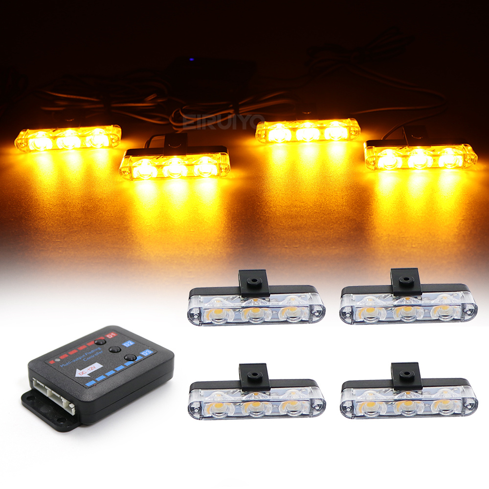 Sos Light Strobe - 4x 3 LED Grill Car LED