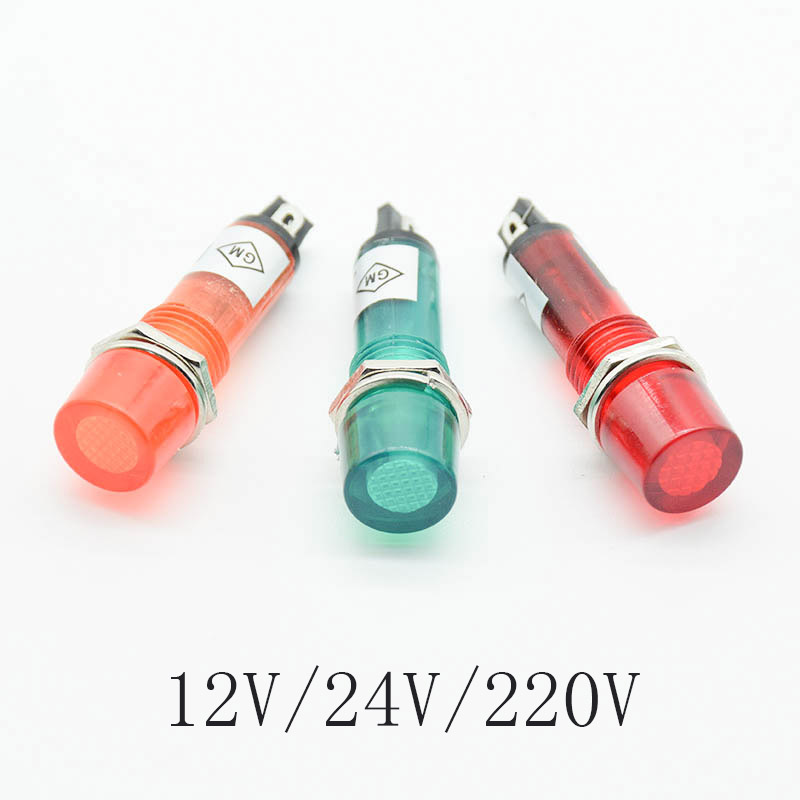 5Pcs 220V 12V 24V DC Mounting  - đánh giá và giá Signal Panel Orange