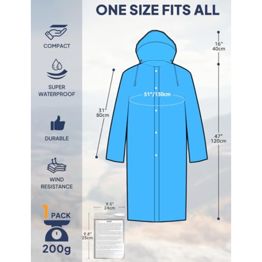 ANYOO 2-Pack Rain Ponchos for  - đánh giá và giá Emergency Poncho Rain